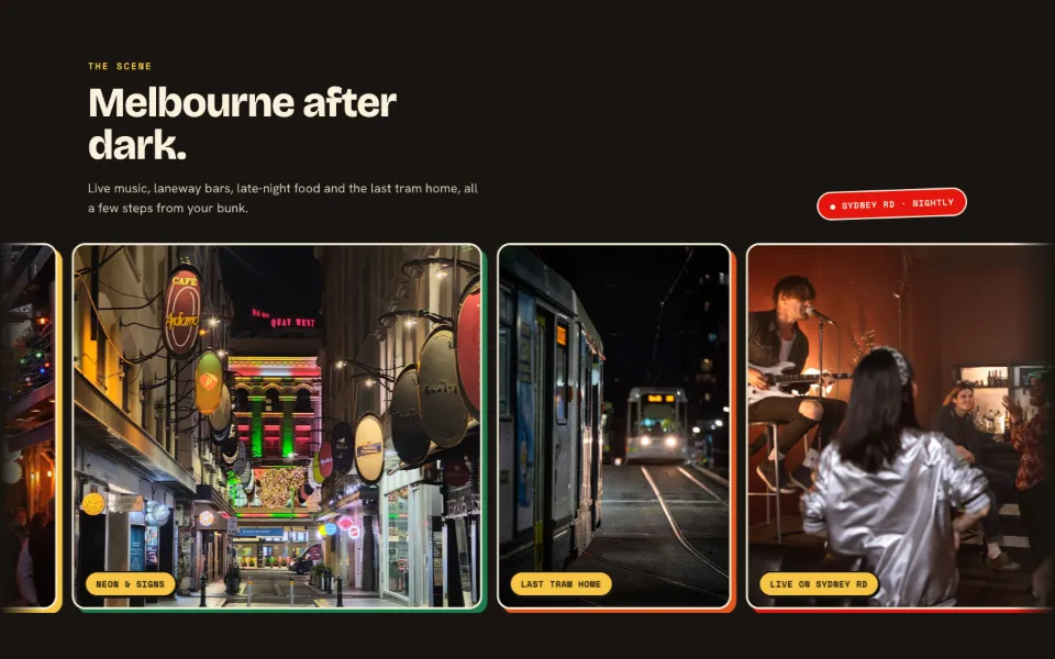 Another section of the Brunsy Hostel website