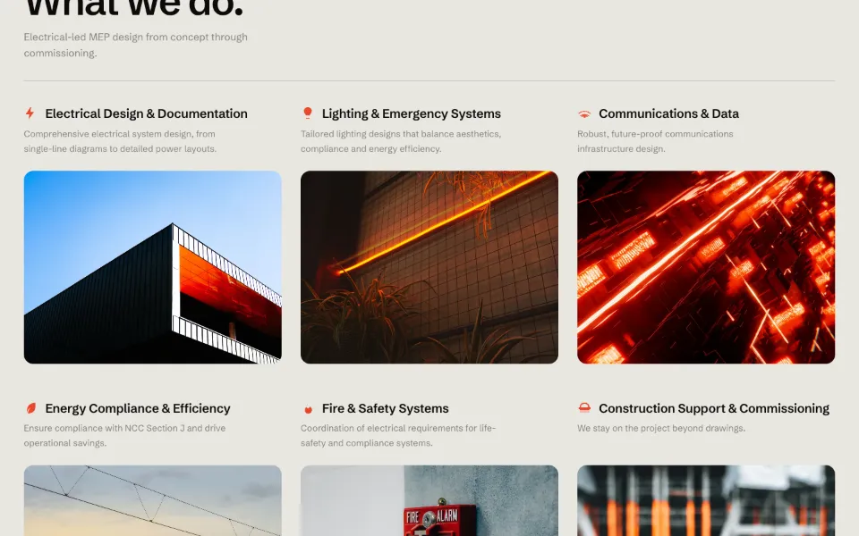A section of the The Building Surgeons website